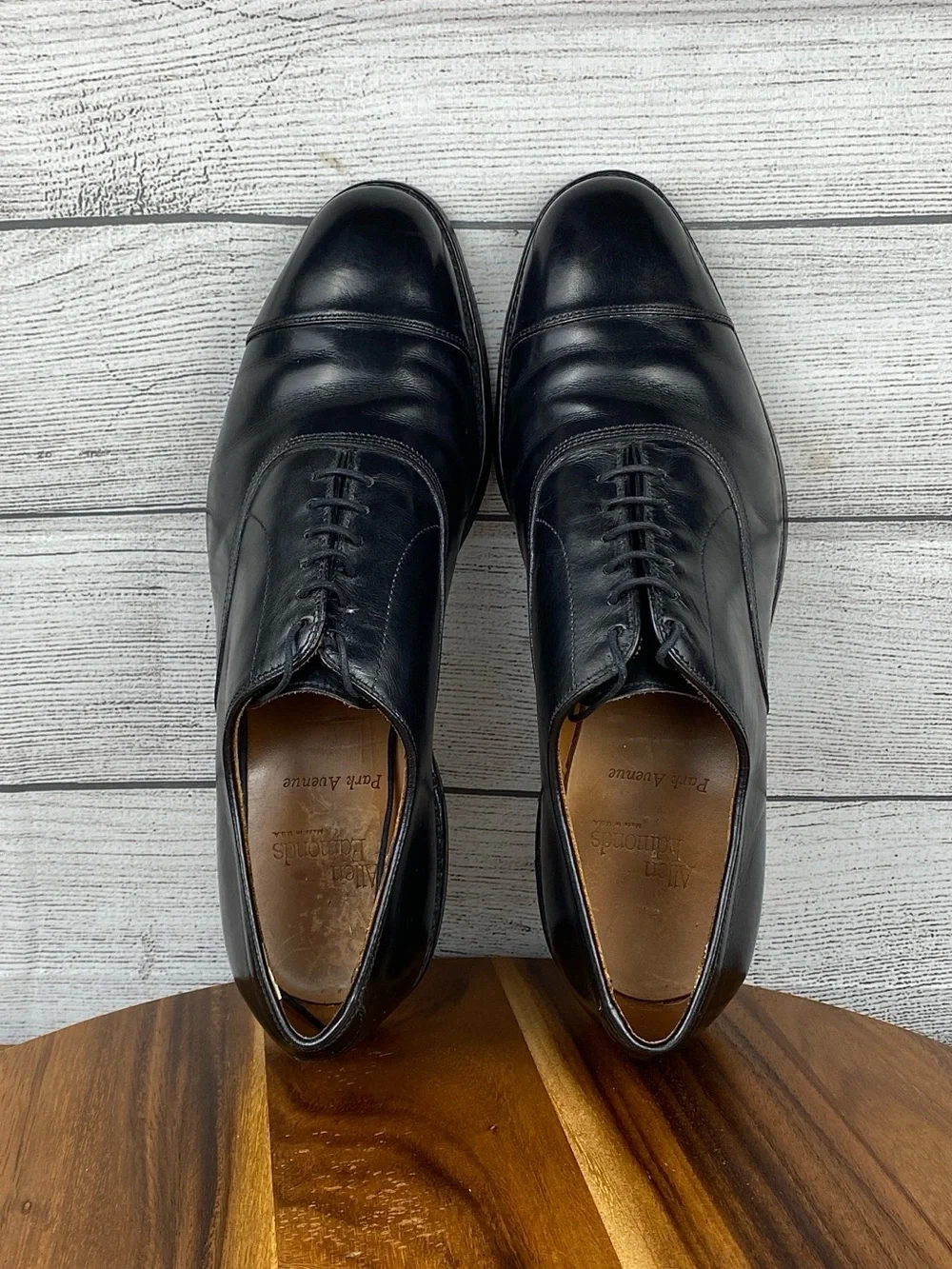 Allen Edmonds Park Avenue Cap Toe Oxford Dress Shoe Black Leather Mens Size 10.5